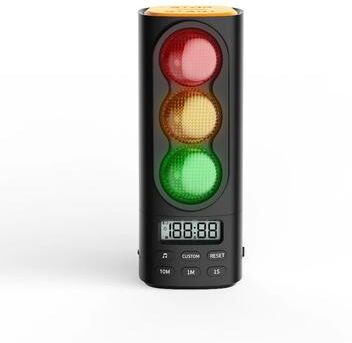 Uplift Picks BrightPath Visual Timer For Kids Traffic Light Timer And Digital Countdown Clock black