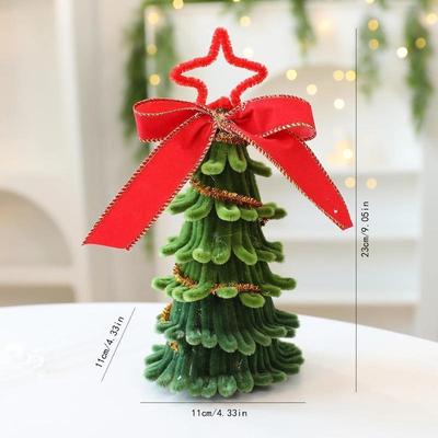 Inspired Deals Festive Mini Christmas Tree Tabletop Christmas Decoration Plush Hanging Ornament Gradient Tree