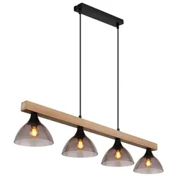 Globo 15544-4H Lindi Hängeleuchte Metall Schwarz Matt, 4X E14