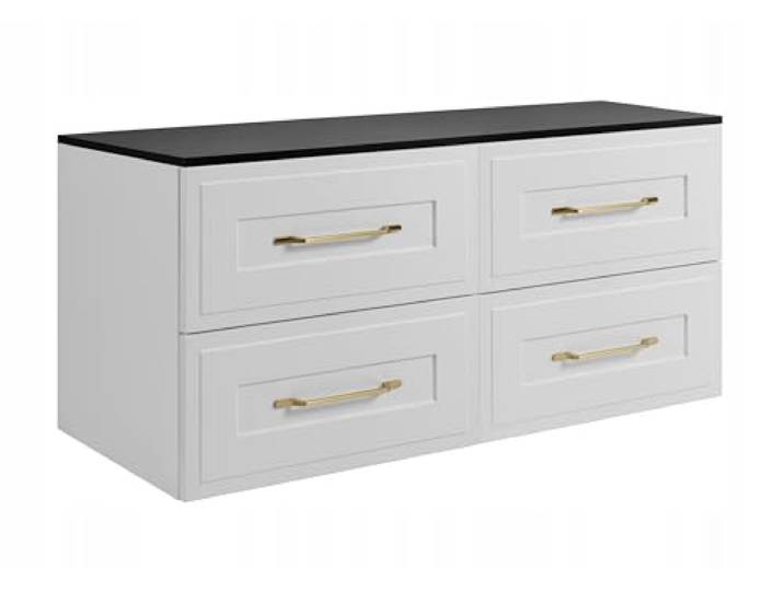 RODAN Schrank Weiß Moderne Möbel, Schwarz, Möbelstück, Bastelregal, Bastelplatte 120,6 x 58,6 x 46 cm