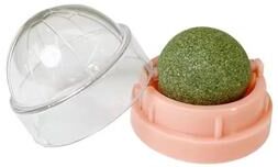 Inspired Finds Natural Catnip Wall Ball Toy Self Adhesive Lickable Cat Treat And Interactive Toy pink