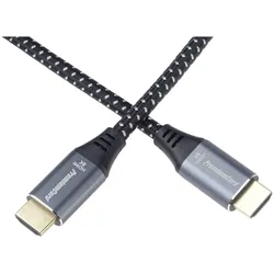 PremiumCord ULTRA HDMI 2.1 High Speed + Ethernet Kabel 8K@60Hz, Zink-Legierung 10m (10 m), Videokabel, Silber, Schwarz