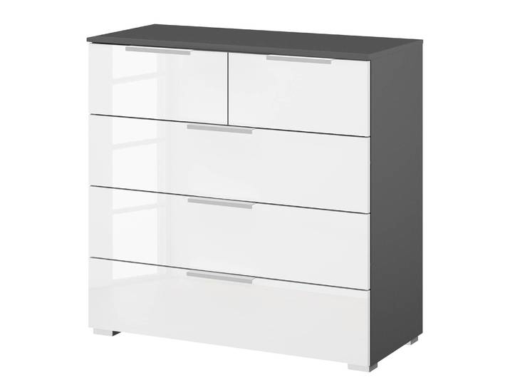 Buffet x3+2 80 x 81 x 42cm Gris/Blanc brillant/Graphite Aluminium