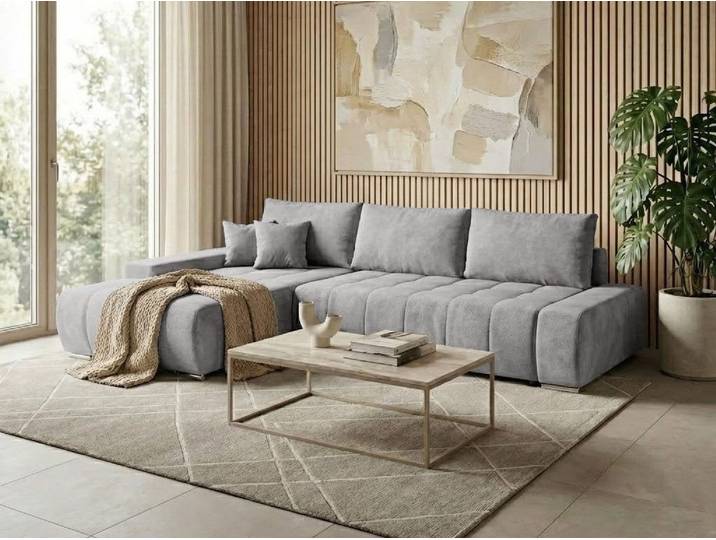 Beautysofa Ecksofa Draco L mit Schlaffunktion, in pflegeleichten Stoffen, Bettkasten