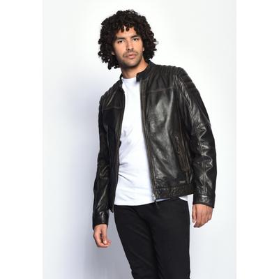 Lederjacke MUSTANG "Whyte", Herren, Gr. 3XL, braun, Obermaterial: 100% Lammleder. Innenfutter: 100% Baumwolle. Ärmelfutter: 100% Polyester, ohne Bündchen, Jacken
