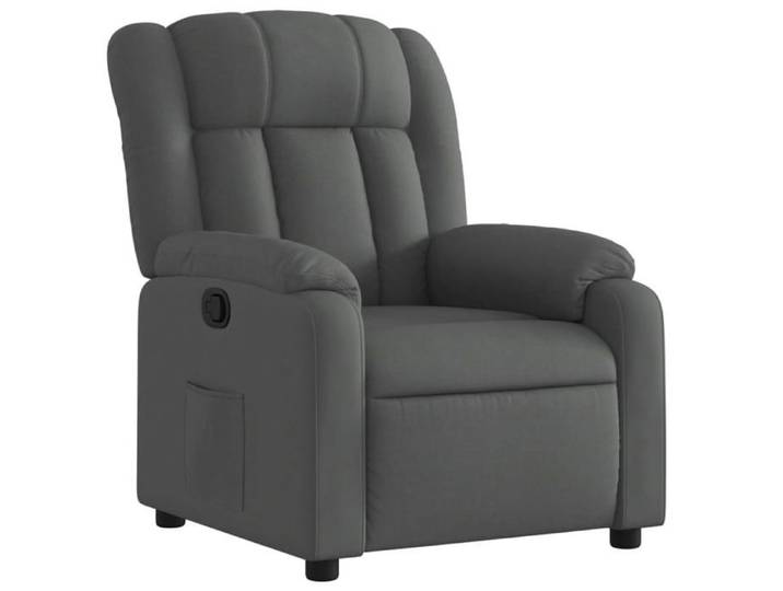 Fauteuil relax TV rembourrage confortable fonction d inclinaison manuelle en tissu gris fonce DEC027937
