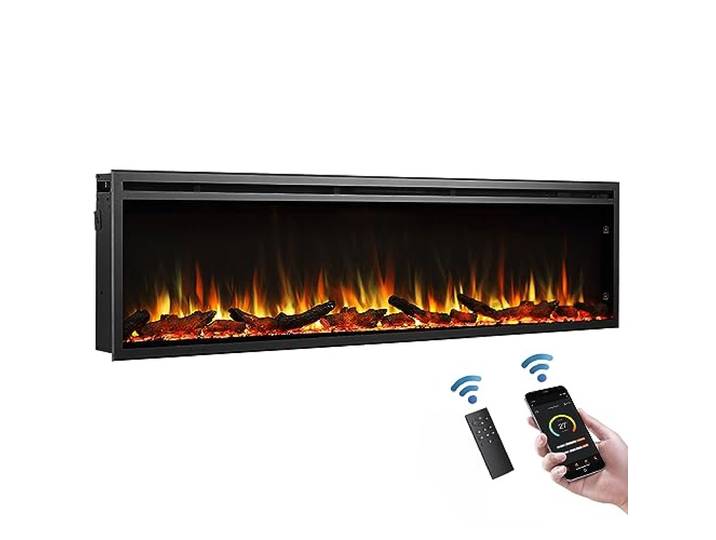 BALDERIA Atalanta 60 Inch Elektrische Haard, Zwart