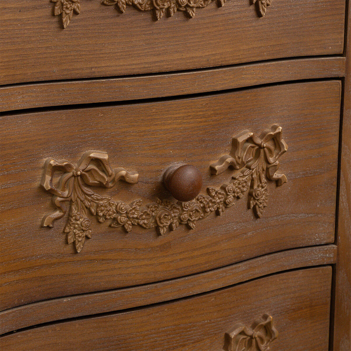 Wooden 7 Drawer Chest of Drawers & Pair of 3 Drawer Bedside Tables - Pays Du Bois Range Wood, Metal