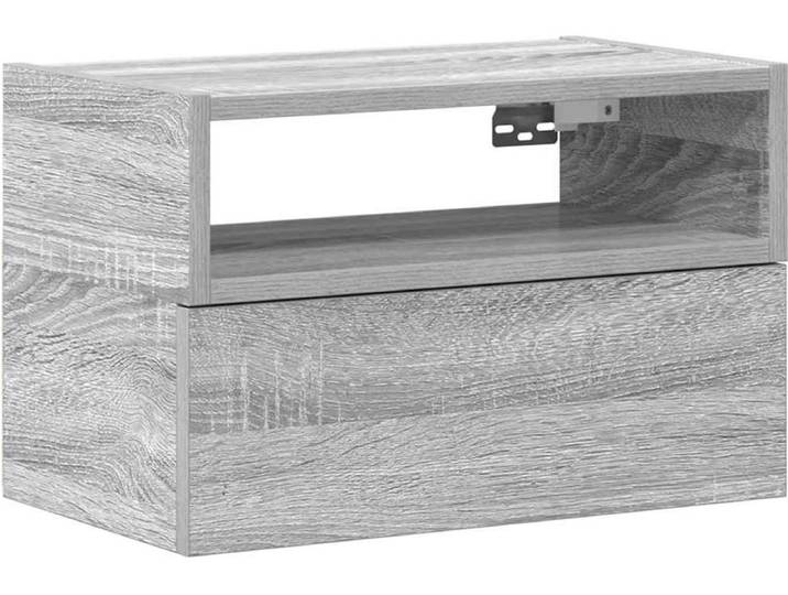 vidaXL - Nachtkastje - wandgemonteerd - 45x26x28\,5cm - grijs - sonoma - eikenkleur