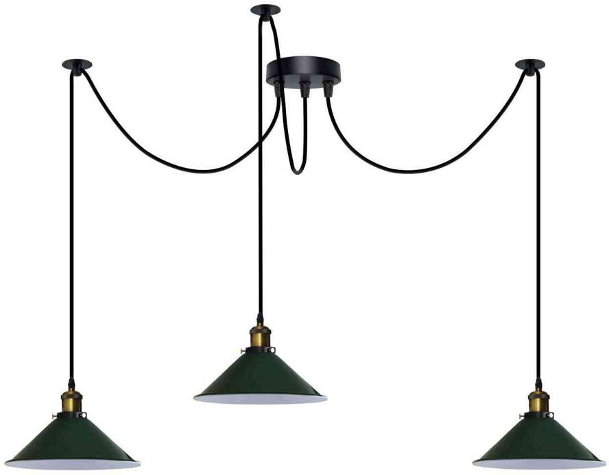 Rio 3 - Light Cone Pendant Green 20cm H X 20cm W X 20cm D