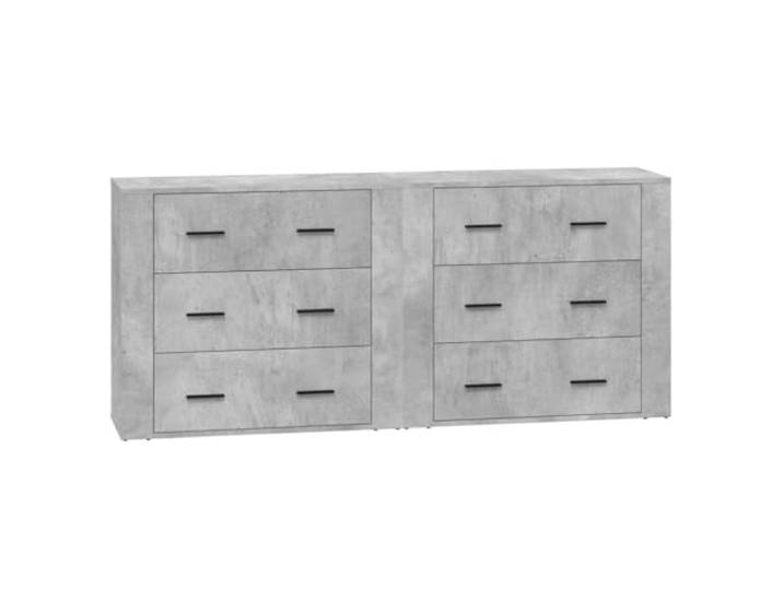 GHVBNMF Sideboard 2 STK. Betongrau Holzwerkstoff Anrichte 80x33x70 cm Vielfältiger Stauraum für Wohnzimmer und Schlafzimmer, moderne Beton-Optik mit stabiler Top-Platte.