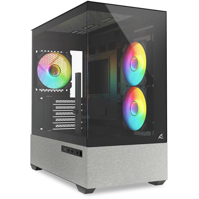 Sharkoon MK7 ARGB Mini Tower ohne Netzteil schwarz/grau