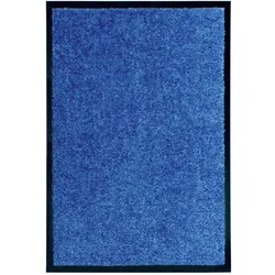 Décoshop26 - Waschbare Fußmatte 40 x 60 cm Polyamid blau PVC rutschfest DEC040601