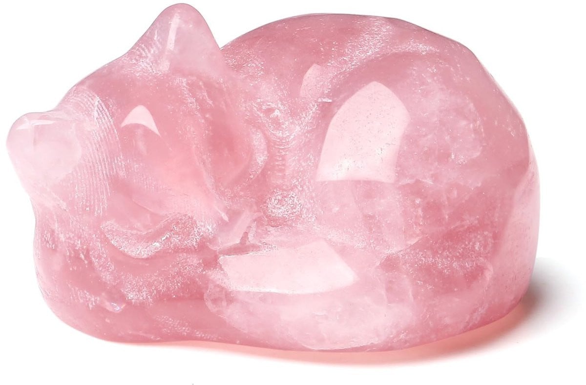 Rozenkwarts Kawaii Lucky Cat Kattenbeeldje - Roze Decoratie
