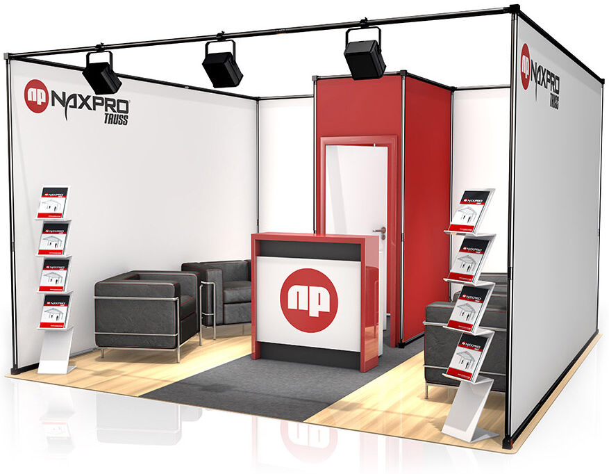 Naxpro-Truss Messestand Fd 21 - 4 X 4 X 2,57 M (Lxbxh) - 16 M² Schwarz