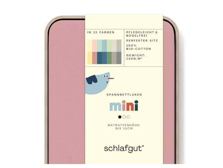 schlafgut Casual Mini Spannbettlaken 70x140 cm Bio-Baumwolle, Purple Mid