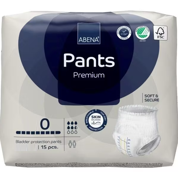 Abena Pants Premium 0 Large - 12 paquets de 15 protections