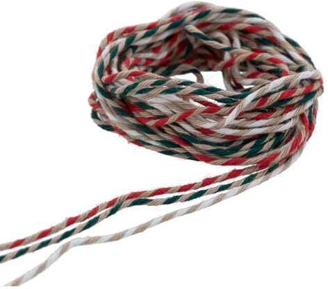 Baumwollkordelpaket, rot-grün-natur, 2 mm, 3x 5 m