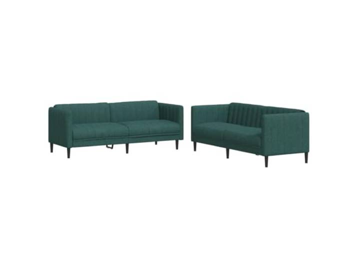 Todiikf 2-Teilig Sofagarnitur Dunkelgrün, 2-Sitzer & 3-Sitzer Sofa Set Stilvolles Couchset aus atmungsaktivem Stoff mit Massivholzgestell für Ihr Wohnzimmer, inklusive 2-Sitzer und 3-Sitzer.
