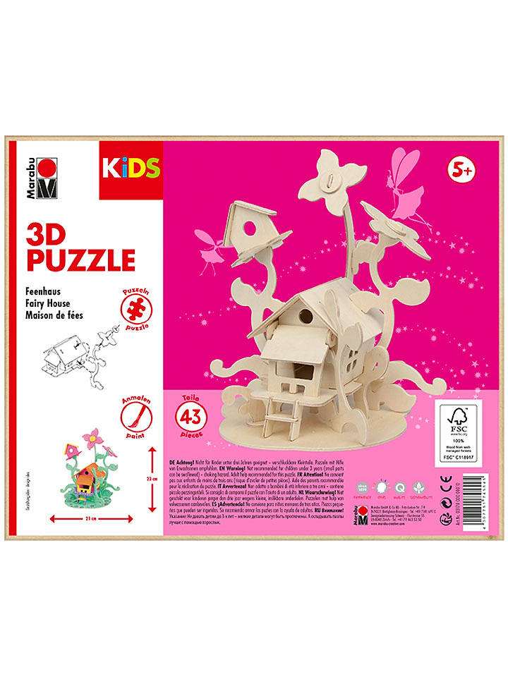 Marabu 3D-Holzpuzzle "Feenhaus" - ab 5 Jahren - onesize