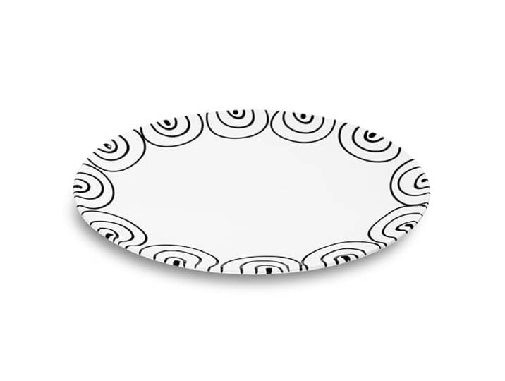 GMUNDNER KERAMIK Schwarzgeflammt, Platte oval (33x26cm), handgemacht in Österreich