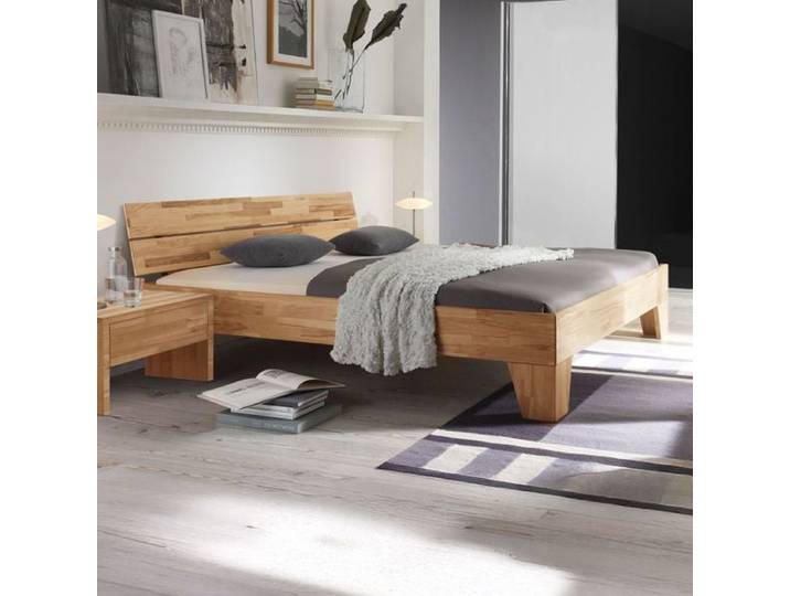 Bett Louvera Kernbuche Massivholz 100x200cm modern