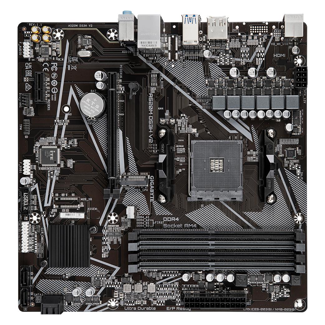 Gigabyte A520M DS3H V2 (AM4, AMD A520, mATX) (A520M DS3H V2)