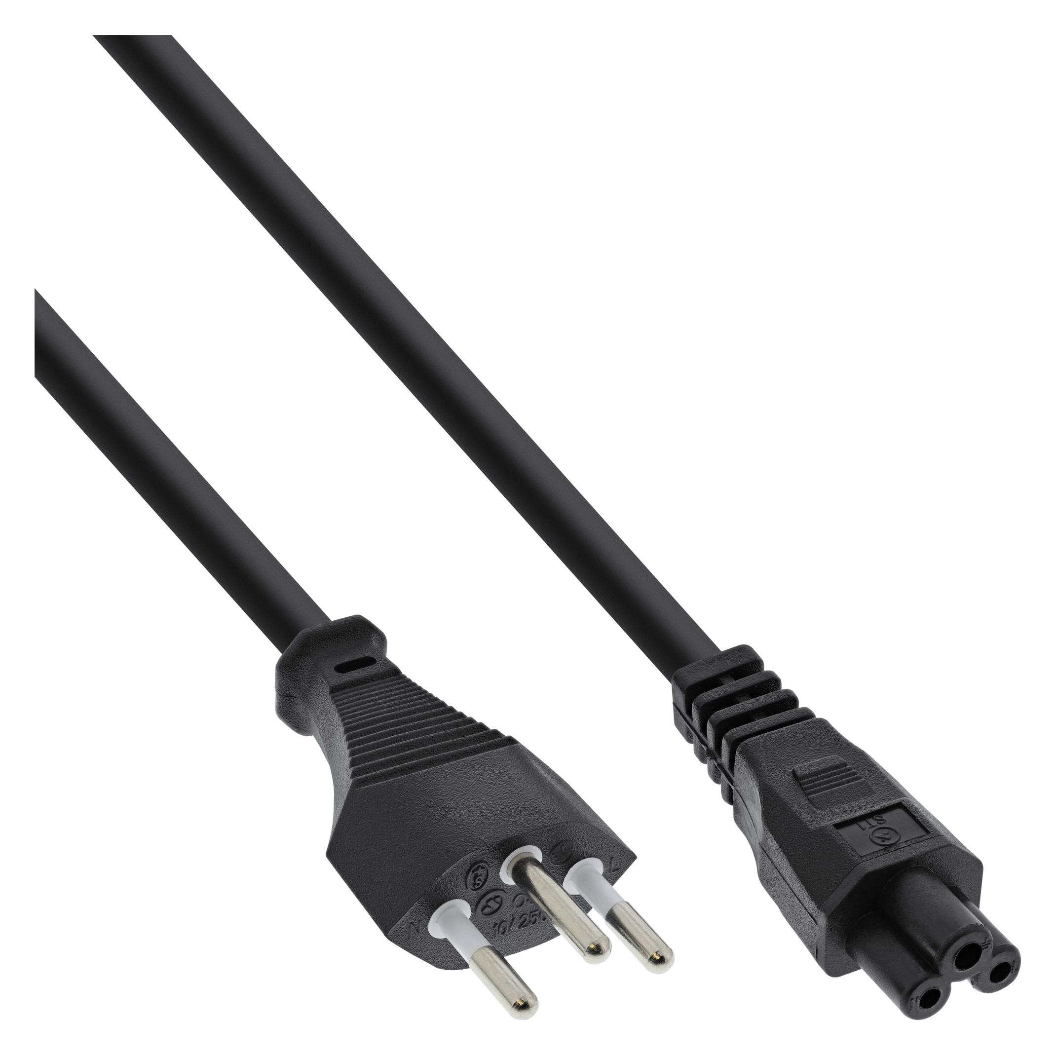 InLine 35er B-Pack Netzkabel für Notebook, Schweiz, 3pol Kupplung, 2m (2 m) (B-16656C)