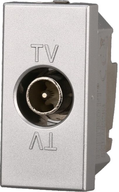 Ettroit Ag2253 Connettore Presa Tv Passante Maschio Colore Grigio Compatibile Con Bticino Axolute