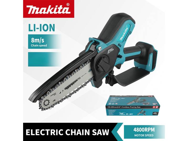Scie à chaîne sans fil Makita pour le travail du bois, petite scie électrique portative de 6 pouces, mini scie à chaîne portative, UC286