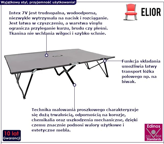 Edinos Szary dwuosobowy leżak N6-F89