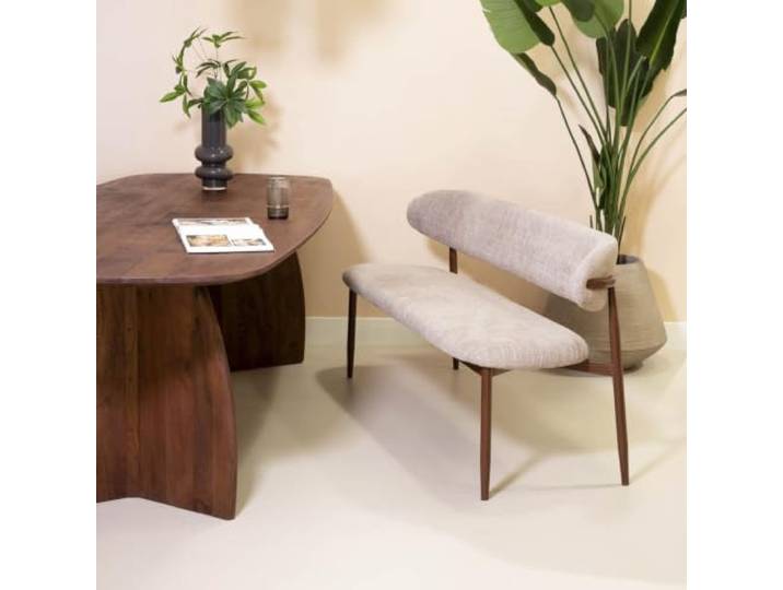 Giga Meubel Esszimmerbank Alexia - Taupe/Walnuss - 200cm