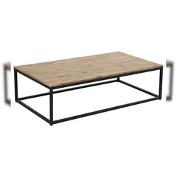 Atmosphera - Brauner Couchtisch aus Holz und Metall 115x65x32,5cm