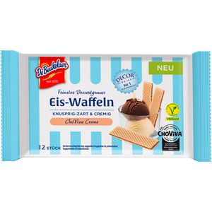 De-Beukelaer Eiswaffeln feinster Dessertgenuss, laktosefrei & vegan, mit ChoViva-Creme, 50 g, 12 Stück