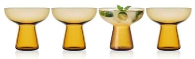Mikasa Set of 4 Phoebe Margarita Cocktail Glass, 18 Oz, Amber