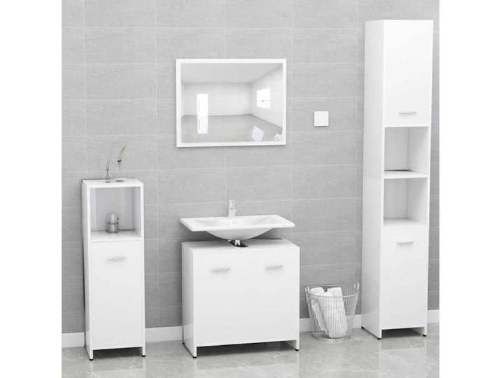 Sale juillet Ensemble de meubles de salle de bain - - bois d'ingénierie - blanc - avec 2 portes - 60 x 33 x 61 cm coz88k