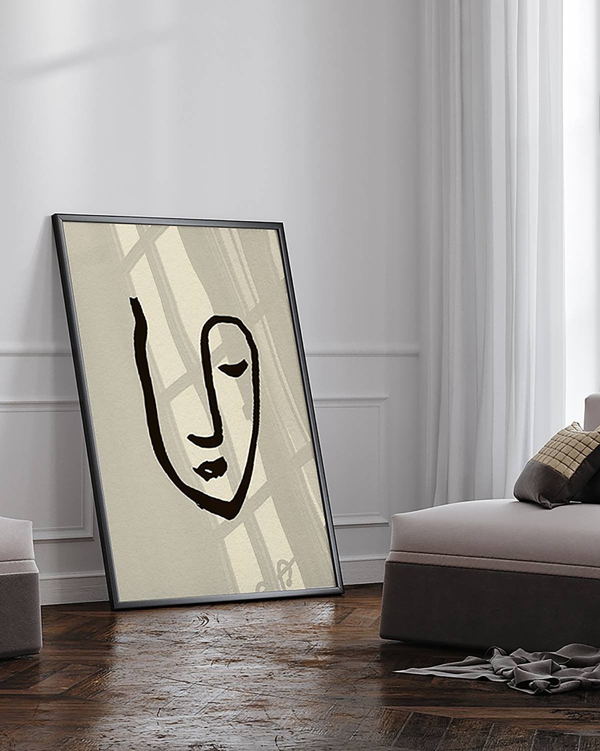 home24 Close Your Eyes wanddecoratie, abstracte kunst met typografie, multicolor, 73 x 93 cm