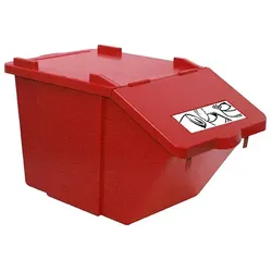 Mülleimer NordSüd Oekonom Abfallbehälter mit Deckel 45 L rot aus hochwertigem Kunststoff, platzsparend da stapelbar