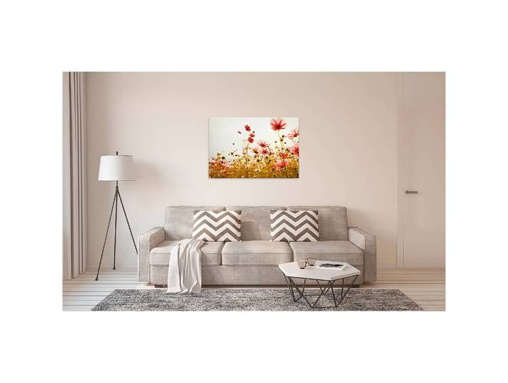 Impression sur toile Flower Meadow Polyester PVC / Épicéa Rouge 90 x 60cm