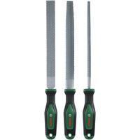 Holzraspel-Set, 3 teilig, Feile grün/schwarz, 200mm