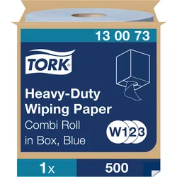 Tork Extra Starke Mehrzweck-Papierwischtücher Blau W1/2/3, Saugfähig, 1 × 500 Bl...