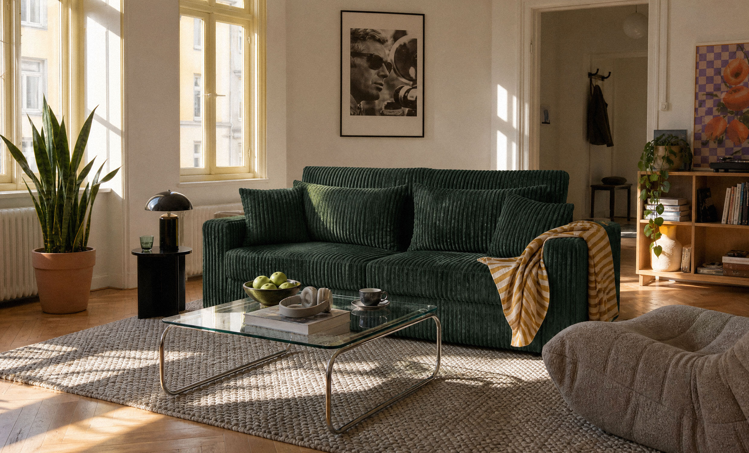 SoffaDirekt Soho Bäddsoffa Teddy Olive