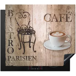 HERDABDECKPLATTE Bistro Parisien - Café - Kaffee - Jahrgang Abdeckung Glaskeramikkochfeld 59x51 cm