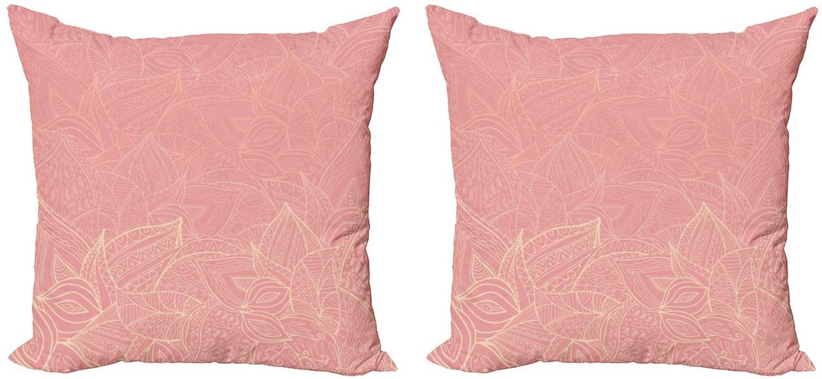 ABAKUHAUS Kussenhoes Set Wilde Natuur - Koraal Perzik - 40x40 cm