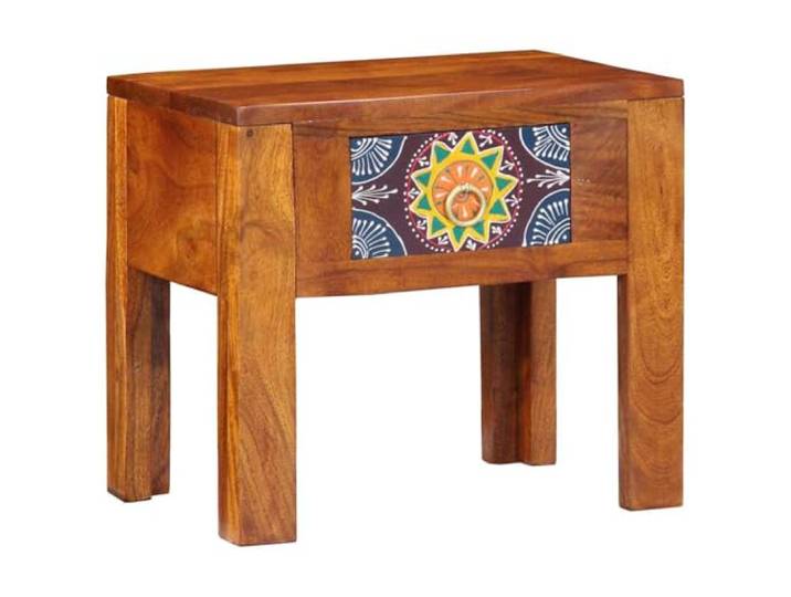 Beistelltisch Akazienholz Rustikal 40 x 30 x 36 cm Massives Akazienholz, Ingenieurholz, Vintage-Stil, kompakt, mit Platz für Kleinigkeiten, zwei Personen montiert