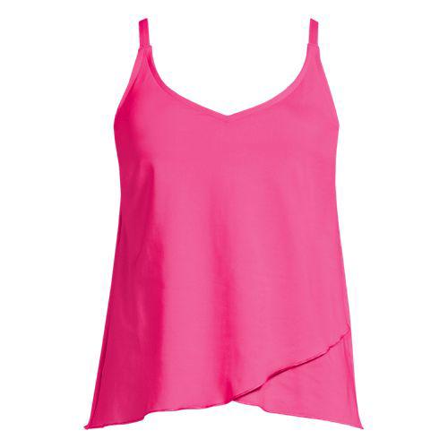 Tankinitop mit Tulpensaum chlorresistent für Damen, Damen, size: regular, Pink, Nylon-Mischung, by Lands' End