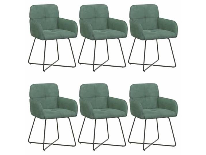 NLQMSU Esszimmerstühle, 6 Stück, Velours, Meergrün, Metallrahmen Weicher Samt, robuster Metallrahmen, Armlehnen, ergonomische Rückenlehne, einfache Montage, bequeme Pflege