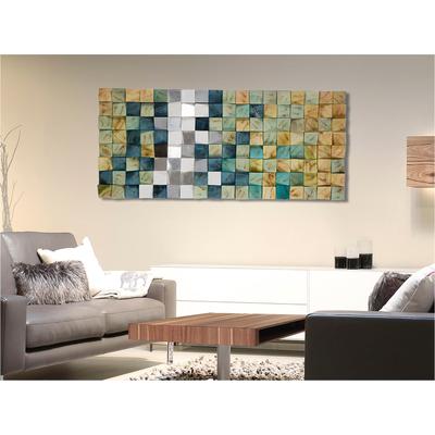 Holzbild CASABLANCA BY GILDE "Yesil rechteckig", silber (farbe bild(er): grün, silberfarben, weiß), B:123,5cm H:55cm T:7,5cm, Holzwerkstoff, Bilder, Holzbild