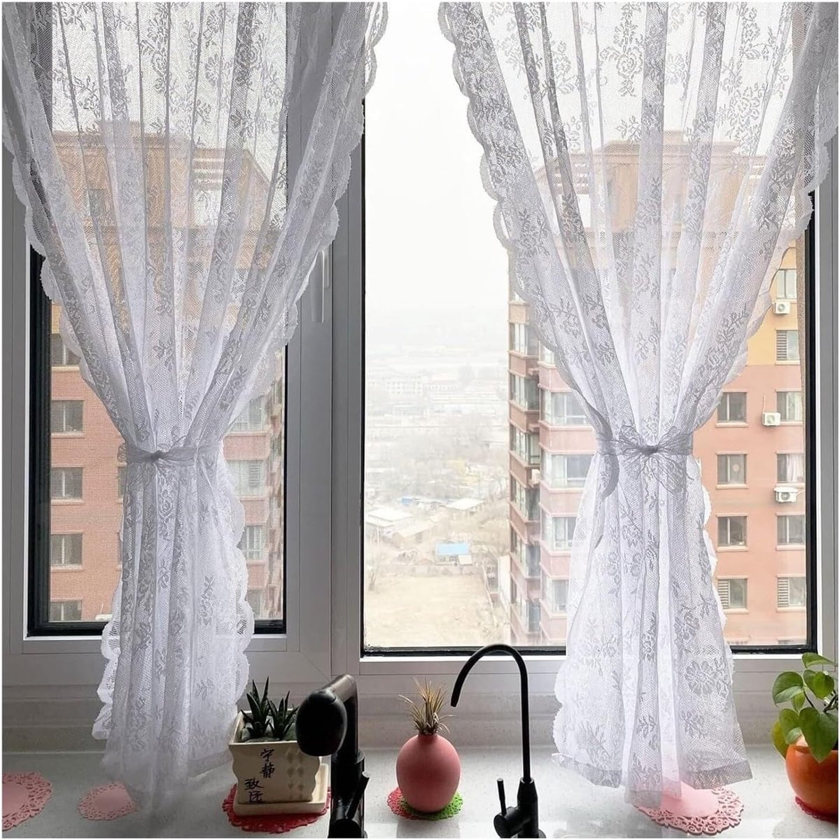 Wit Transparant Vitrage Gordijn 280 x 300 cm