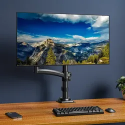 Neuer Schreibtischhalter Triadyn HighFlexMount für einen einzelnen Monitor Fernseher 13-34" ergonomisch verstellbar drehbar TRD-BLK-Hi1AL